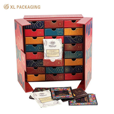 Αγορά Προσαρμοσμένο Luxury Advent Calendar Box 24 συρταριών με Vintage διακόσμηση από χρυσό φύλλο και δομή στήριξης από την ανάποδη πλευρά διαδικτυακή κατασκευή