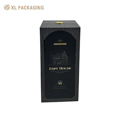 Αγορά  XL Packaging Custom Packaging Box Factory Κομψό Κουτί Δώρου Κρασιού με Στιλιστικό Μεντεσέ με Χρυσή Μεταλλική Πινακίδα και Εσωτερική Στήριξη EVA για Μαύρη Χάρτινη Συσκευασία Κρασιού διαδικτυακή κατασκευή