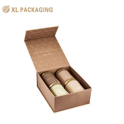 Αγορά Χονδρικό Λούξεϊ Brown Kraft Paper Tea Gift Box με Custom Logo και Flocked Plastic Insert για 4 κονσέρβες τσαγιού διαδικτυακή κατασκευή