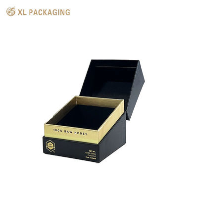 Αγορά Προσαρμοσμένο 3 κομμάτια Bevel Edge Gift Box με χρυσό φύλλο UV λογότυπο και μαύρο βελούδο EVA Insert για βάζο Αρώματα κερί περιποίησης δέρματος διαδικτυακή κατασκευή