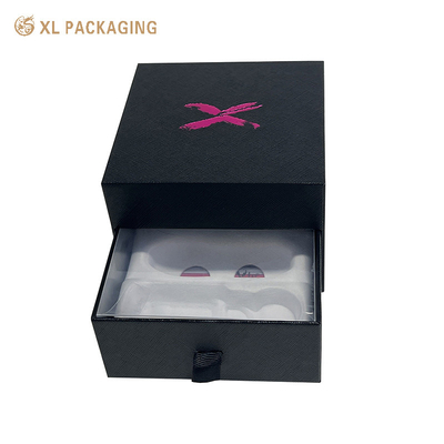 Χάρτινο Custom Logo Μαύρο κουτί αρώματος Συσκευή Κενό κουτί αρώματος 2 στρώσεις συρτάρι Κοσμητικό κουτί δώρου