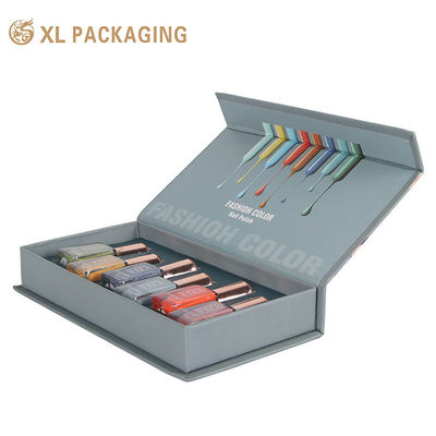Luxury Custom Nail Polish Gift Box with Book-Style Magnetic Closure and Die-Cut EVA Liner for Cosmetic Packaging (Κατασκευασμένο με Custom Nail Polish)