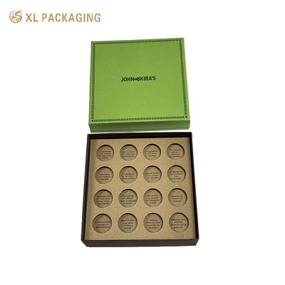 16pcs Eco-Friendly Kraft χαρτί σοκολάτα κουτί με ασφαλή τρόφιμα πιστοποιημένο SGS και προσαρμοσμένο κάλυμμα & βάση σχεδιασμό για την Ημέρα του Αγίου Βαλεντίνου