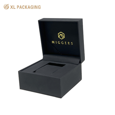 Χονδρικό Custom Cardboard Luxury Black PU Leather Watch Box Packaging With Logo, Χάρτινο ρολόι κουτί δώρο