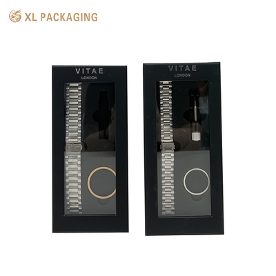 Black Paper Watch Storage Box Packaging Box with Low MOQ and Customization