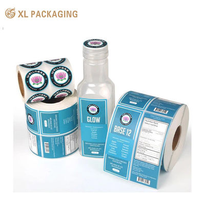 XL Packaging Custom Printed White Embossed Sticker Labels Single Sided Adhesive Matte/Gloss Finish High-Resolution Printing Ideal For Branding Product Packaging Decorative Applications