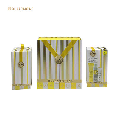 Custom Half-Round Cosmetic Paper Box with Full Color Offset Printing and Gold Foil Stamping for Skincare Packaging
